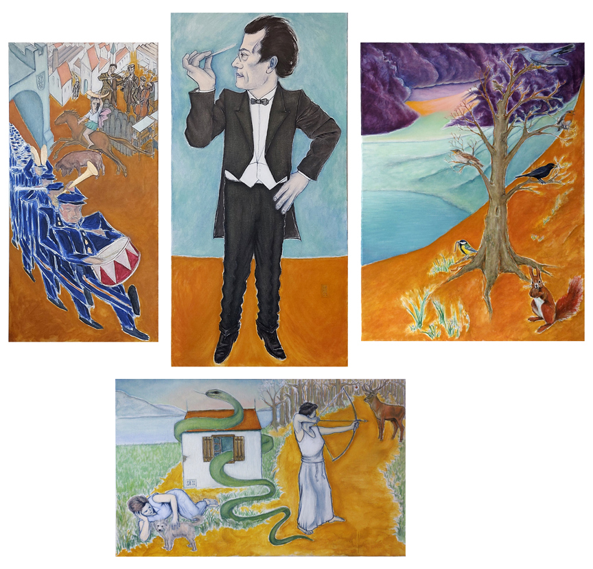 Der Komponist Gustav Mahler (Triptychon mit Predella)